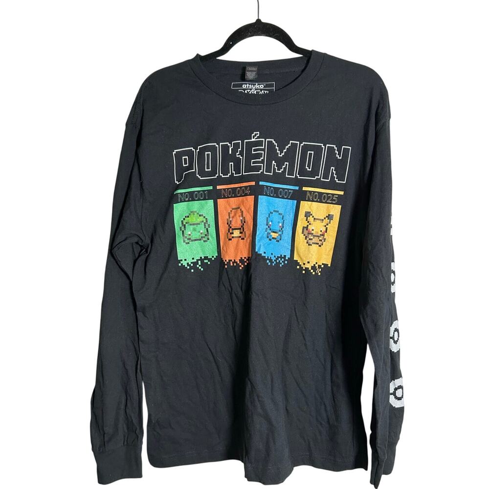 ATSUKO POKEMON New Black Long Sleeve Graphic Tee Size L
